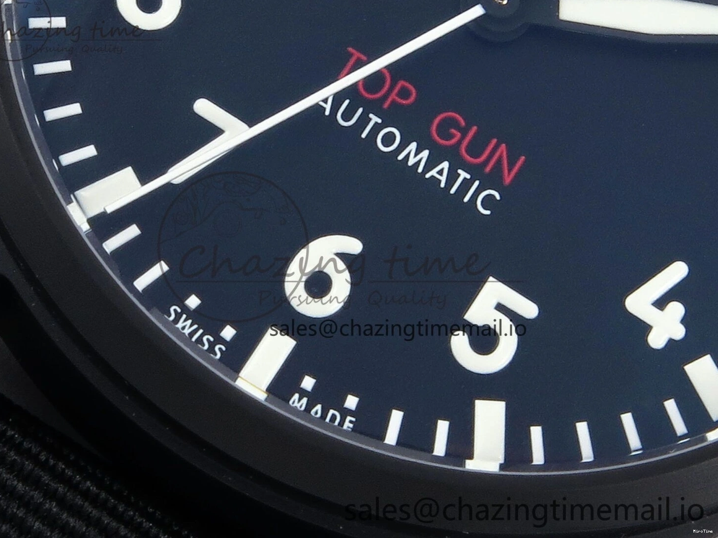 MIROTIME 1229 Durable Pilot Top Gun IW326901 M+F 1:1 Best Edition Black Dial on Black Nylon Strap MY 7003